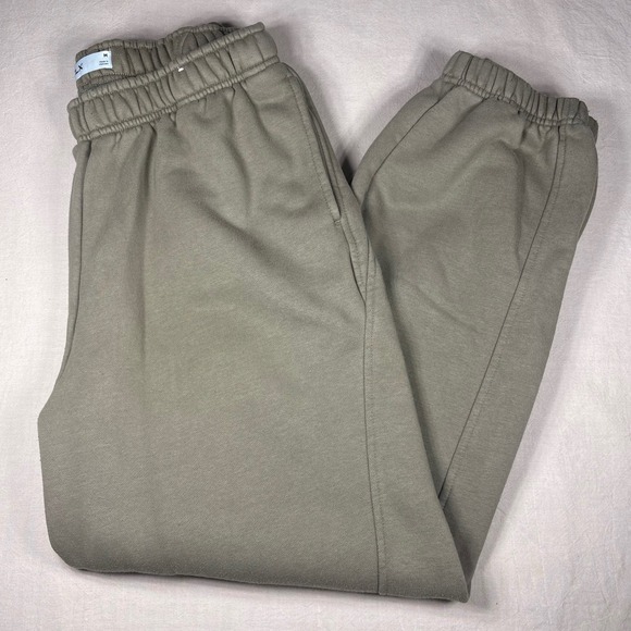 FLX Pants - FLX Womens Olive Green Fleece Jogger Sweatpants High Waisted Size Medium